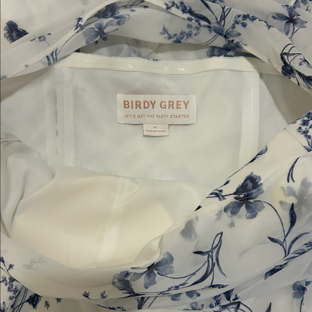 NWT Birdy Grey Kira Dress Chiffon Blue Le Fleur Bridesmaid Wedding Dress XL - Picture 9 of 15